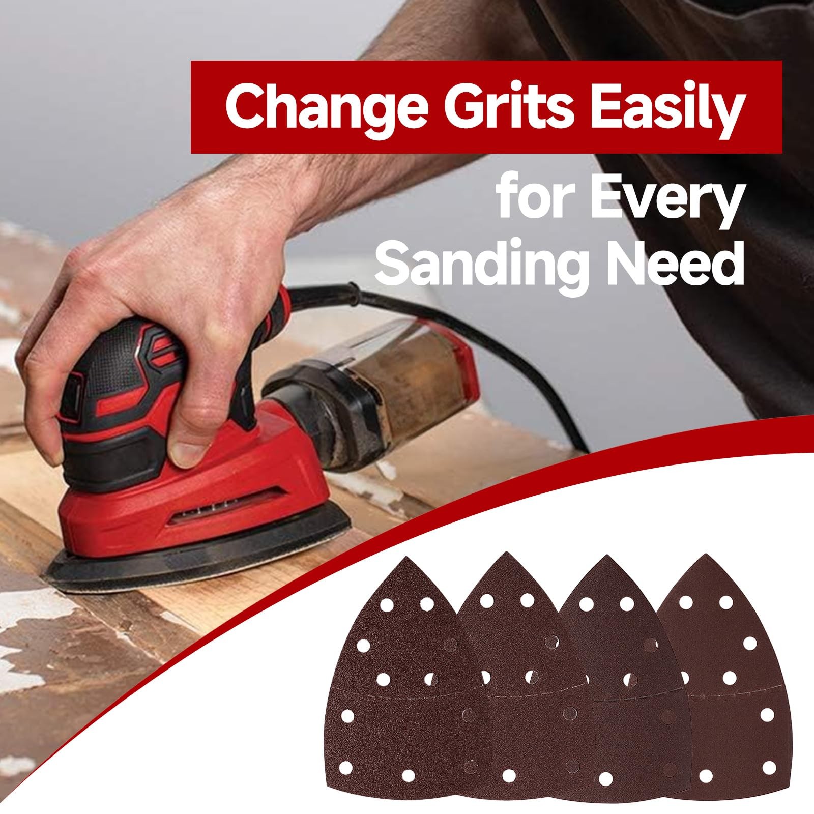 30 PCS Sander Replacement Pad Compatible with Skil Detail Sander Sandpaper 60