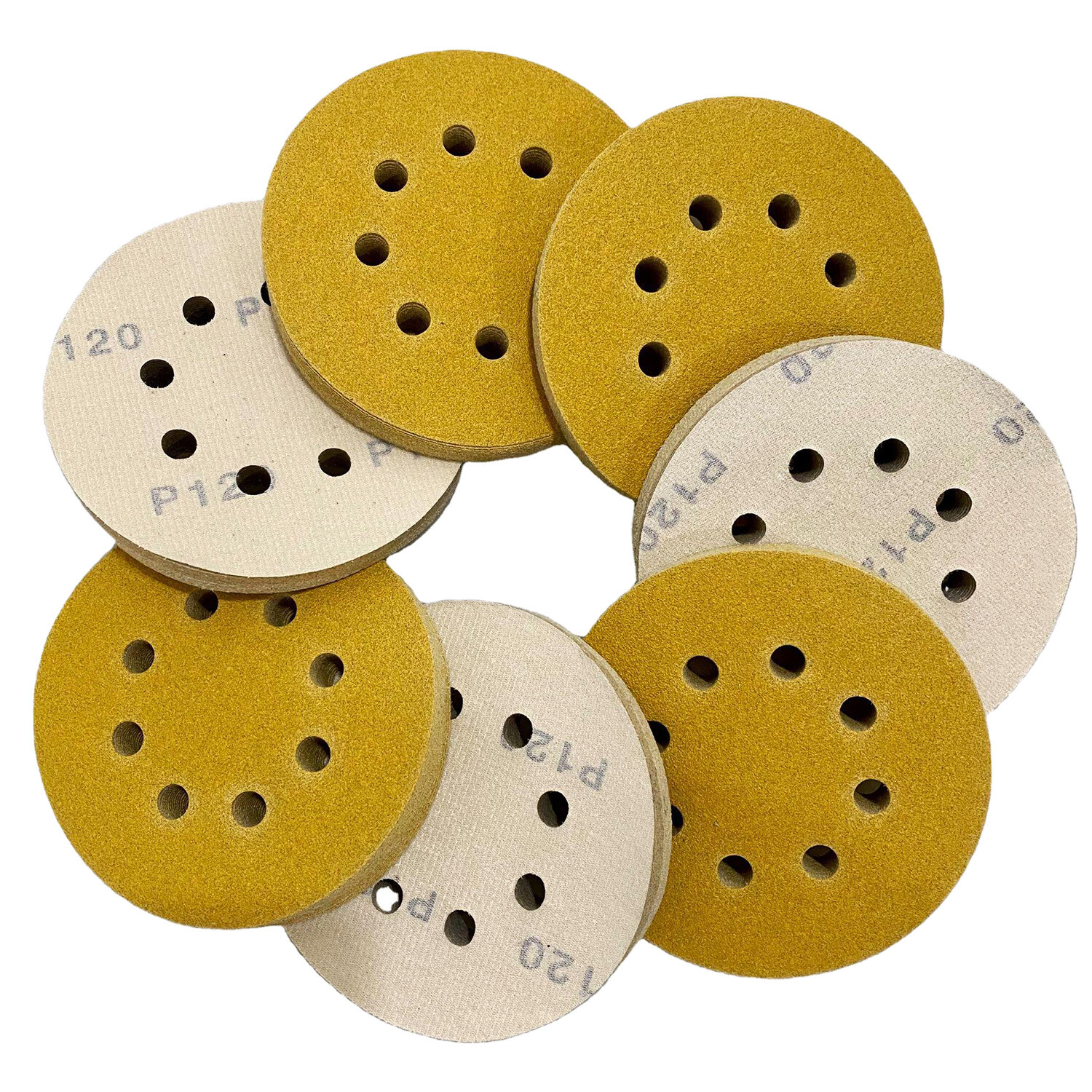 60 80 120 150 220 Grit 5″ Sanding Discs Orbital Sander Paper Sheet Hook Loop Pad