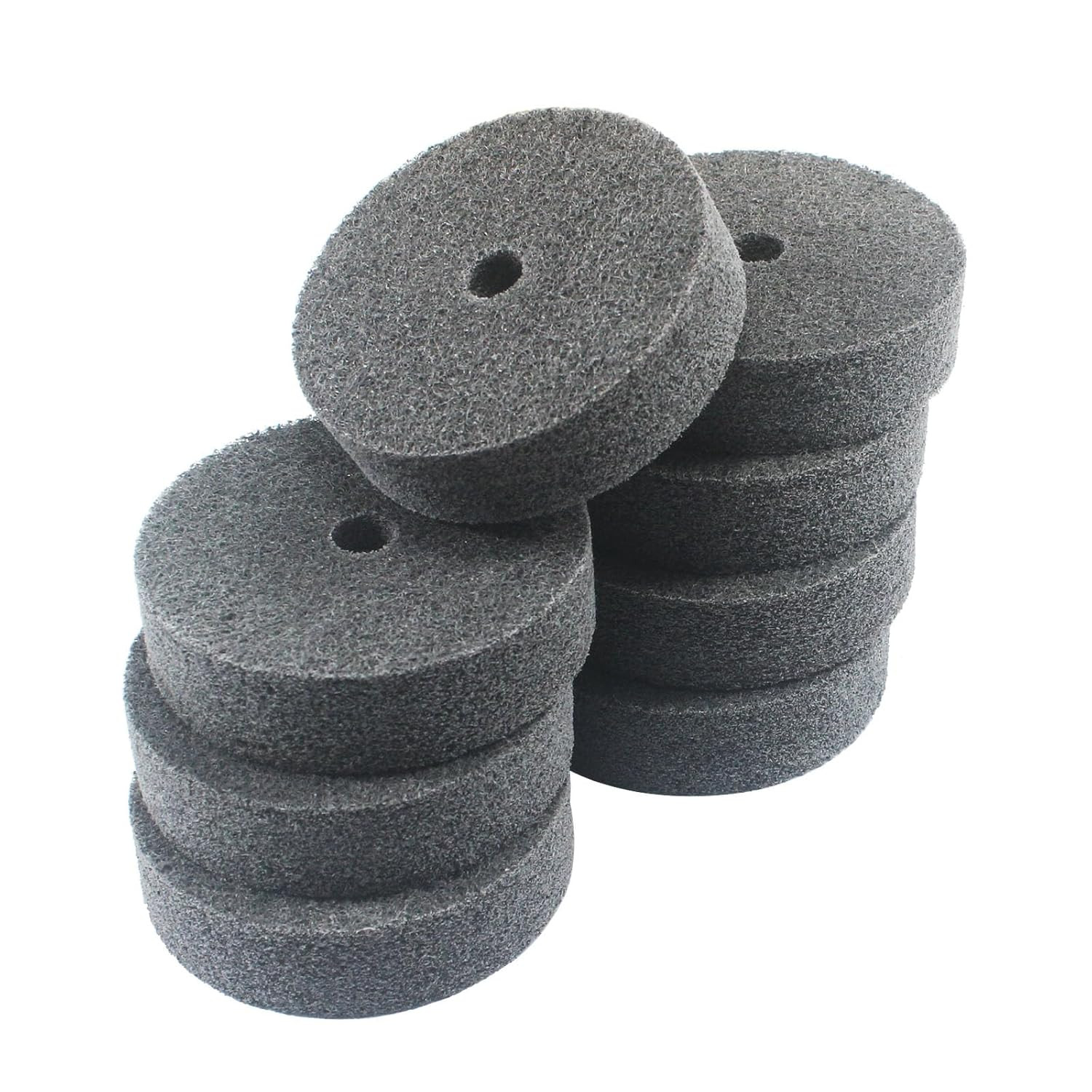 8 Pcs 3” Fiber Buffing Wheels, 3/8” Arbor Hole Abrasive Fiber Buffing Polishin