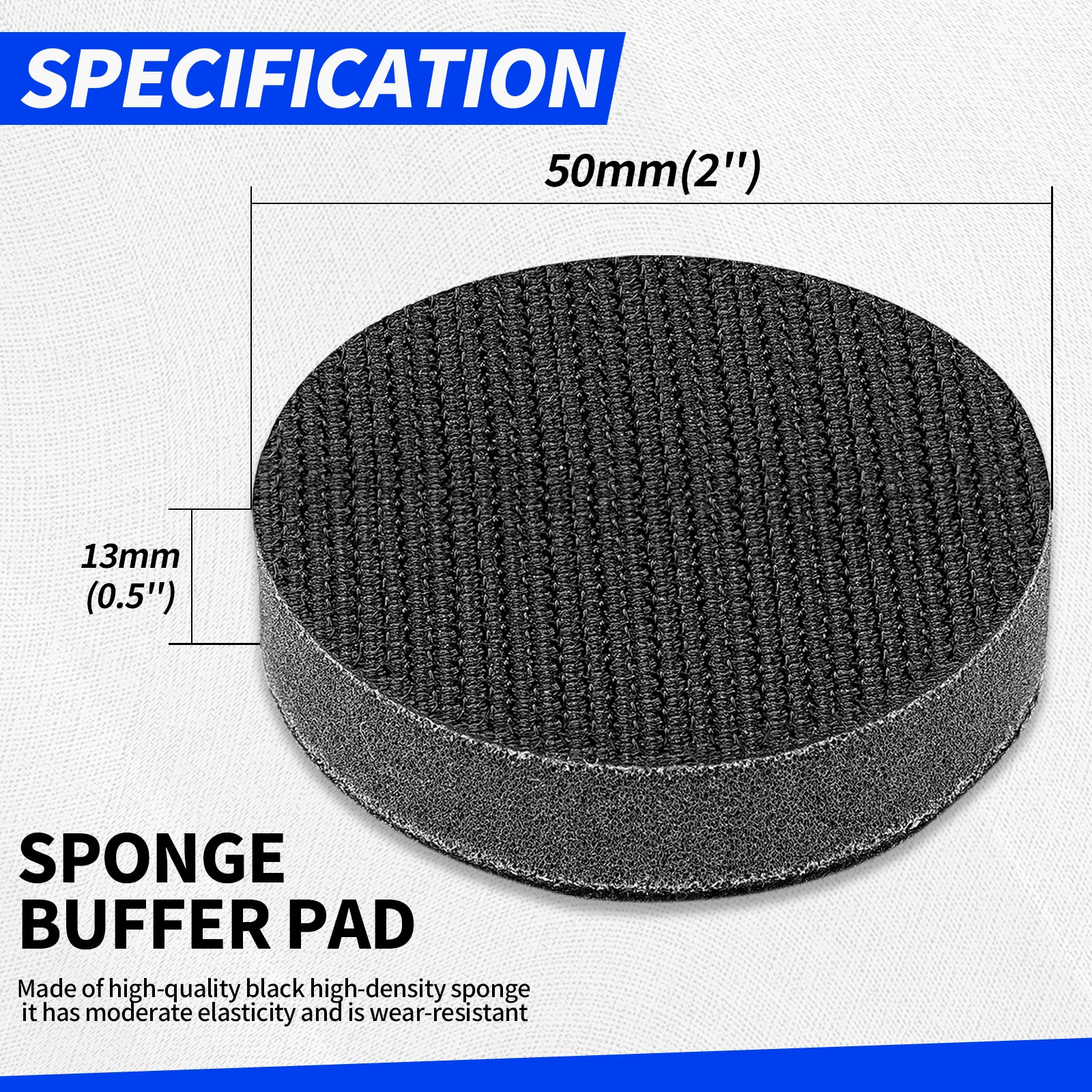 50/75mm Soft Sponge Interface Pad Sanding Pad Hook & Loop Sander Disc 5Pcs