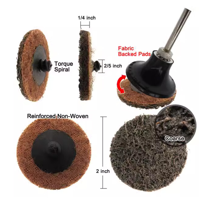46 PCS 2″ Inch 50mm Type R Roll Lock Quick Change Discs Die Grinder Sanding Pads