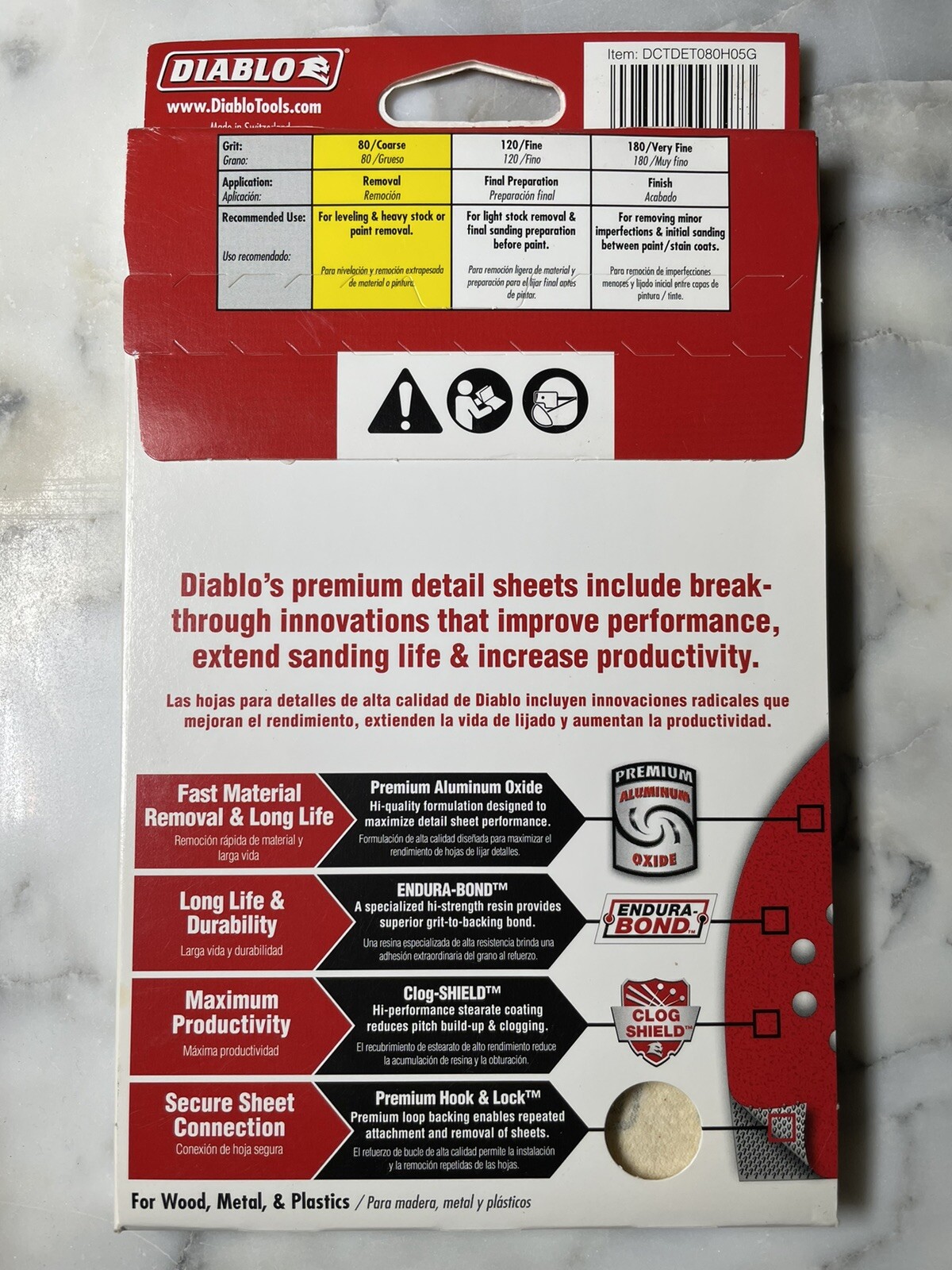 Diablo MegaMouse 4-3/16”x 6-3/4” Aluminum Oxide Hook and Lock Sanding Disc 80 G