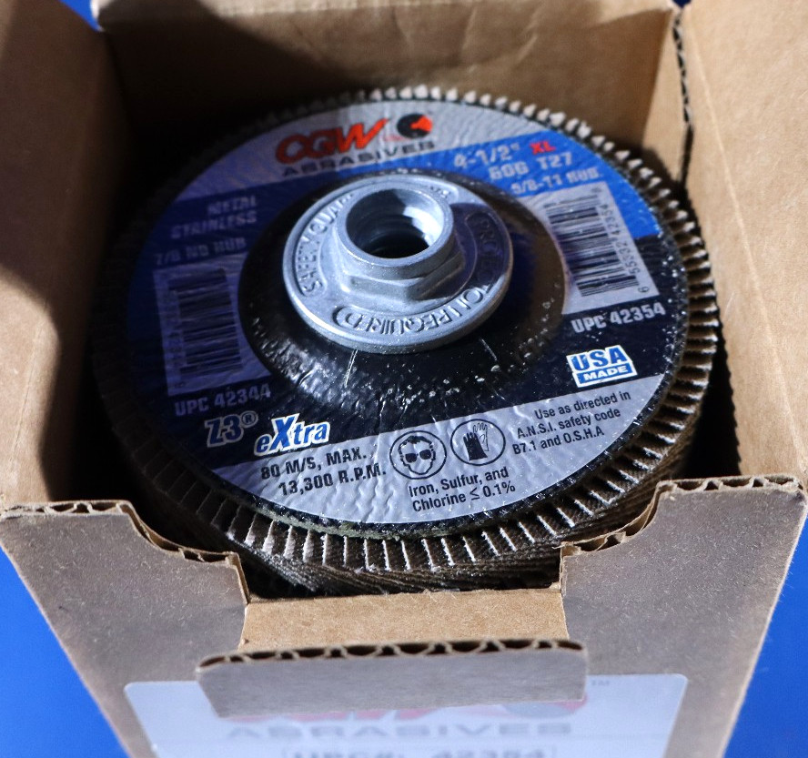 10 – CGW Abrasives 42356 Flap Disc Z3XL 4 1/2″ X 5/8-11 Max RPM 13,300 Z3-6 T27