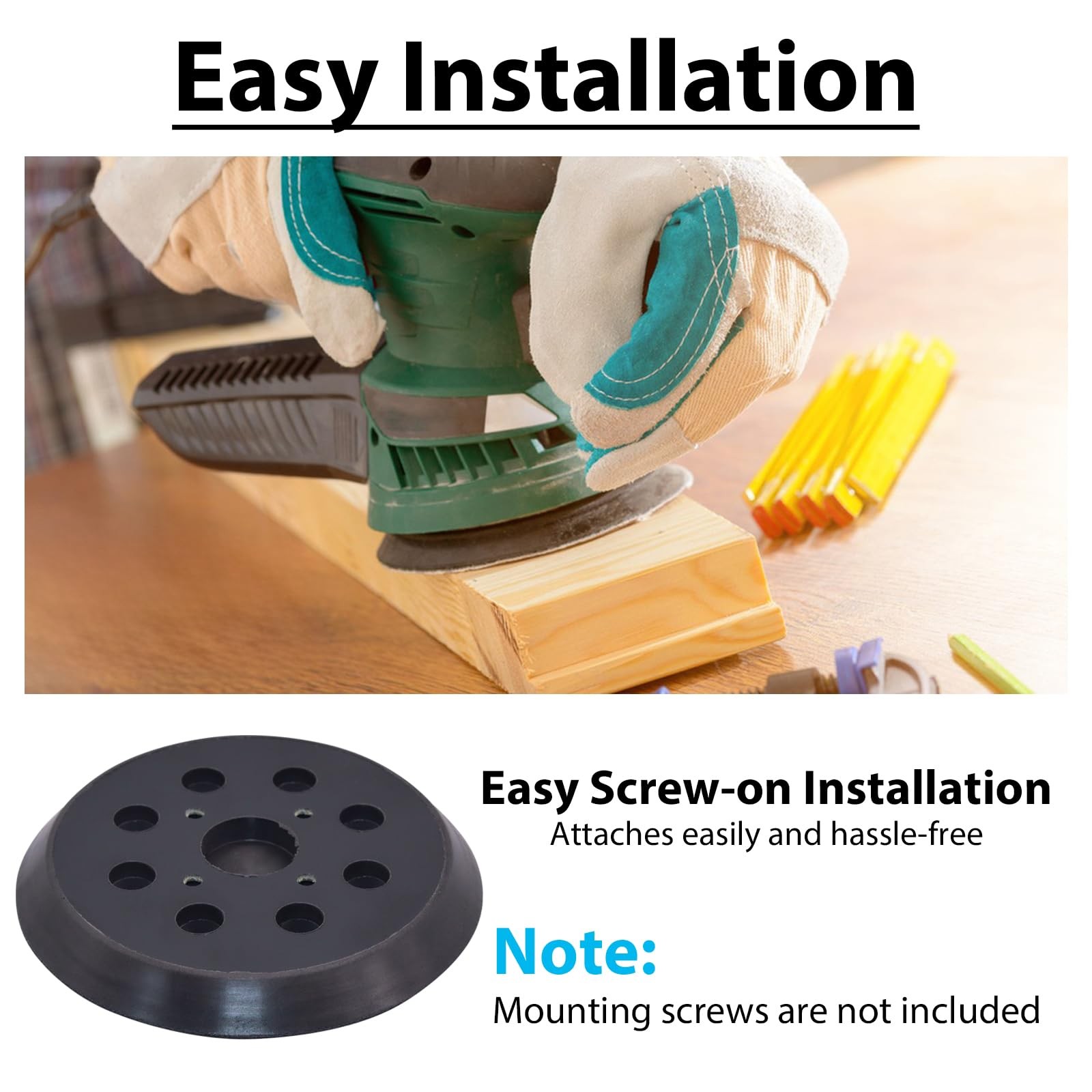 5″ Orbital Sander Replacement Pad for Ryobi RS290,RS280/VS Sander, 5 Inch 8 H…