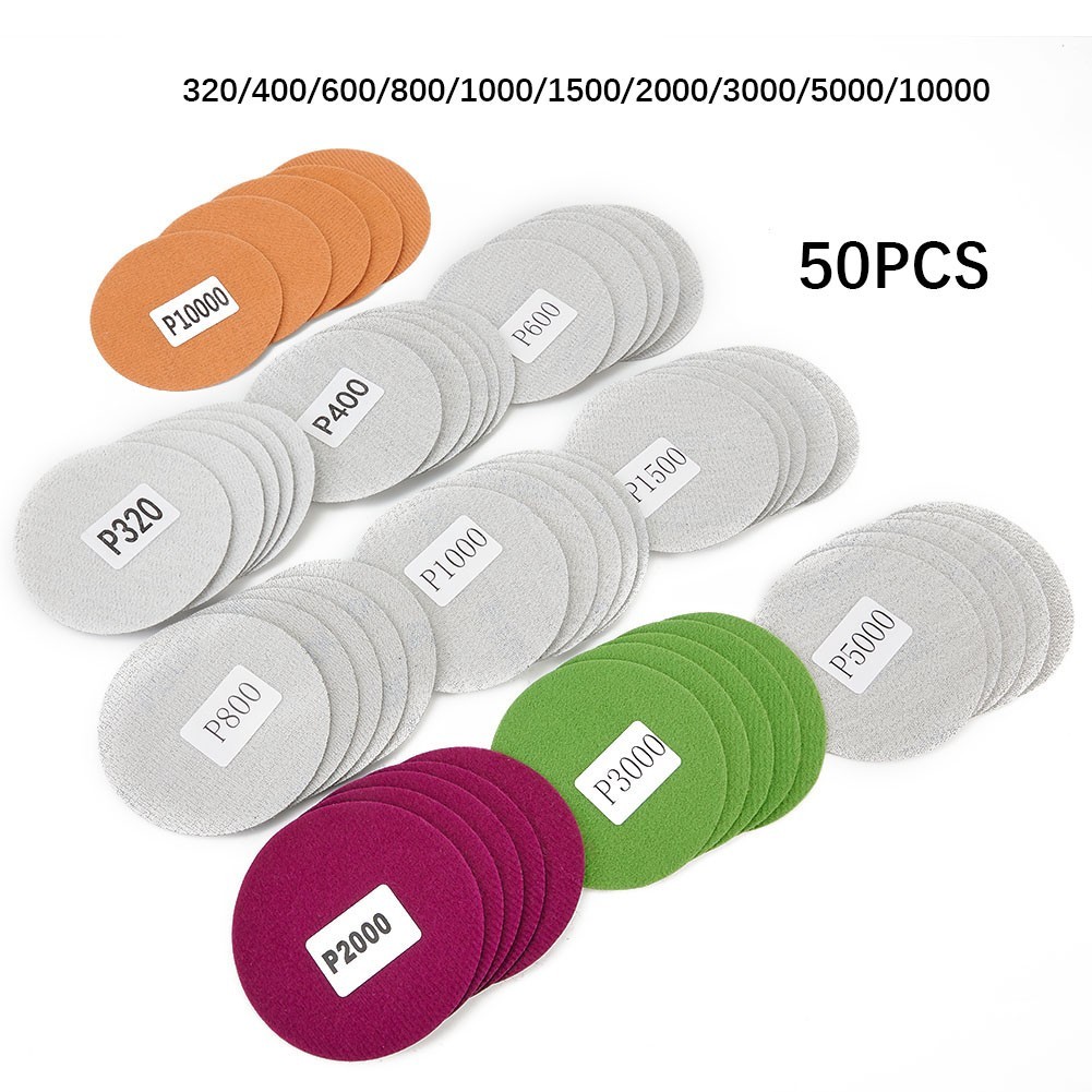 Sandpaper Sanding Discs Wet & Dry Waterproof 320-10000 Grits 50 Pieces Hot Sale