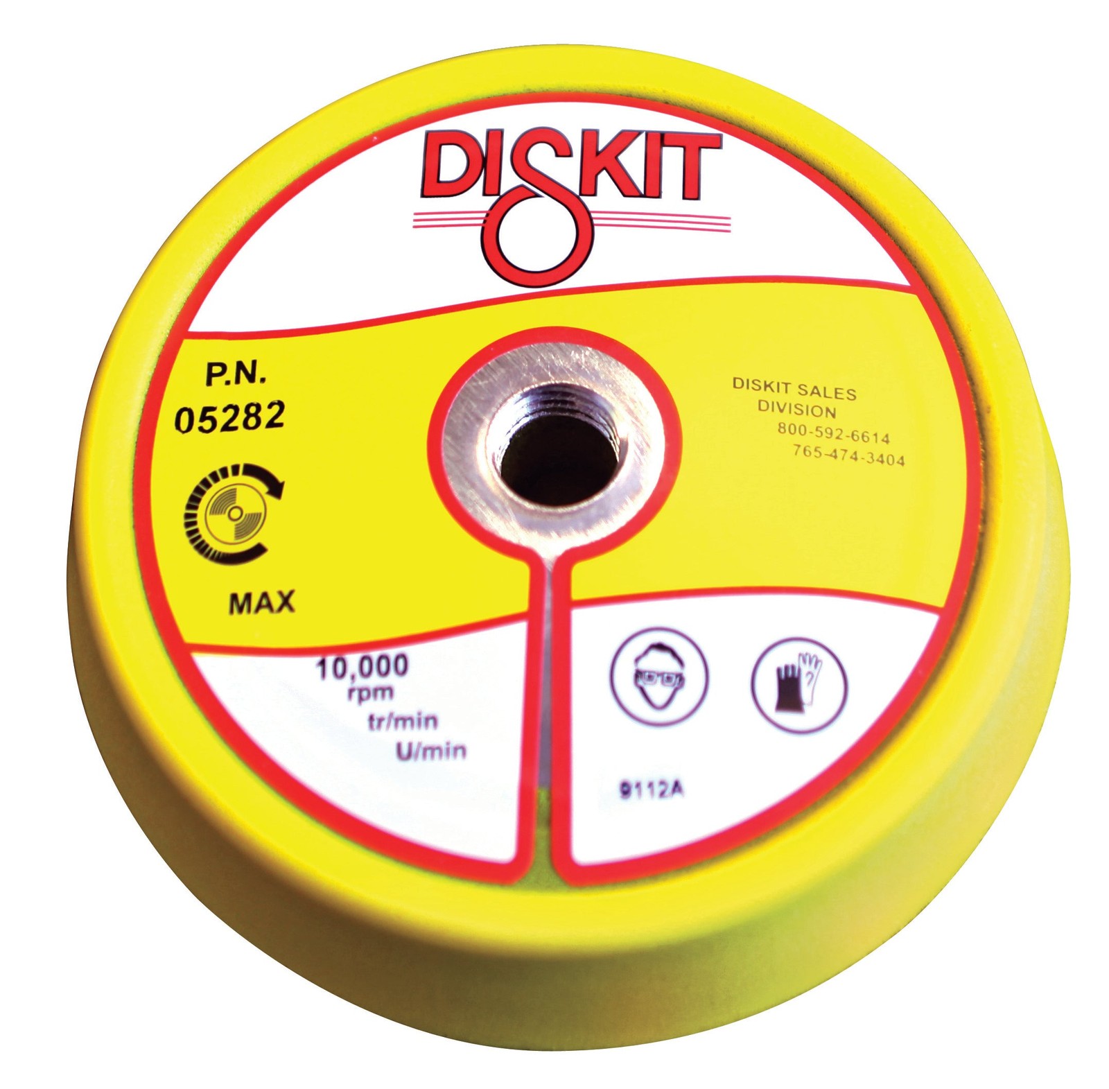 Diskit Sanding Pad 05282: Firm, 5″, PSA, 0 Hole, Slant Profile MADE IN USA