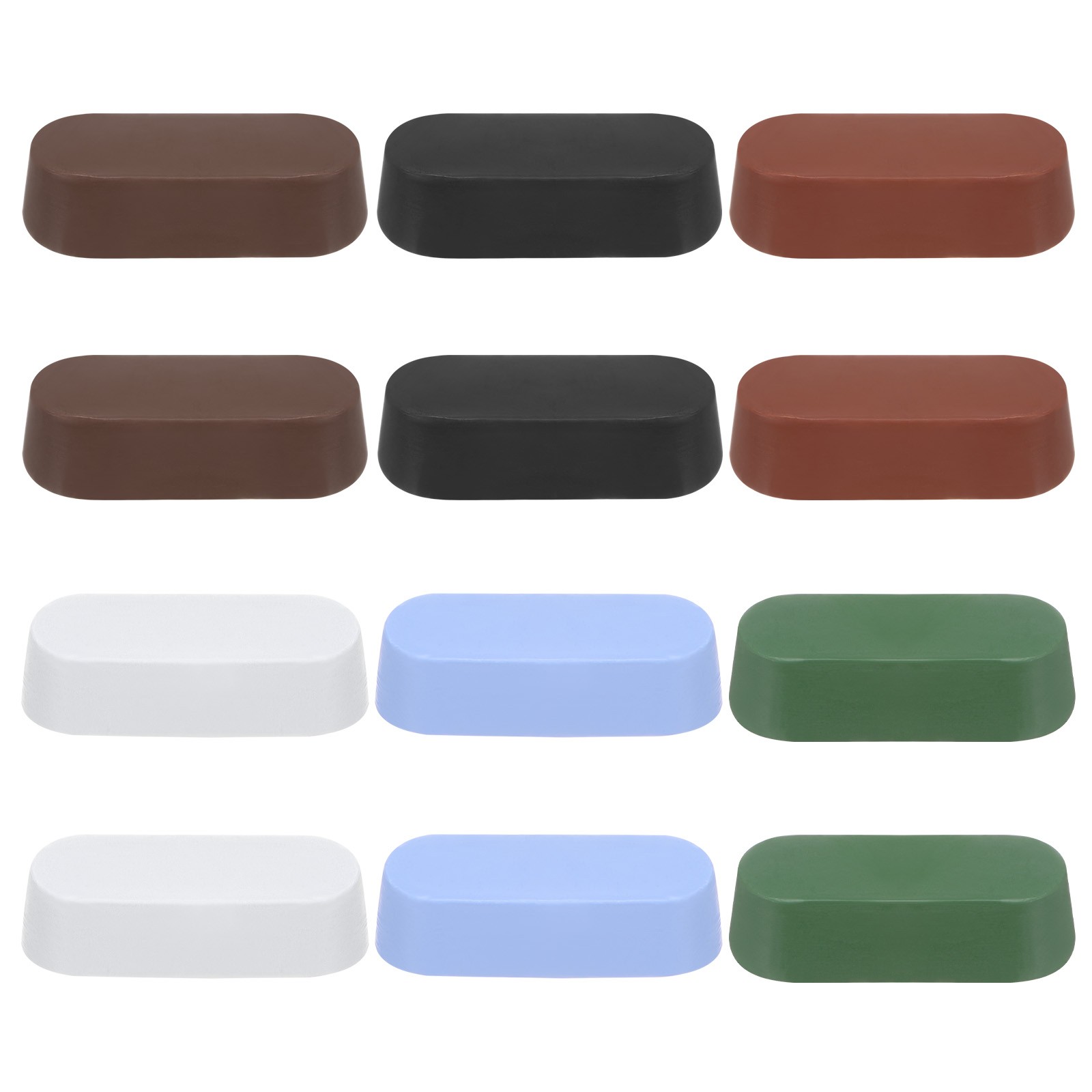 12pcs Metal Polishing Compound Bars, 1oz, Black,Brown,White,Green,Red,Blue