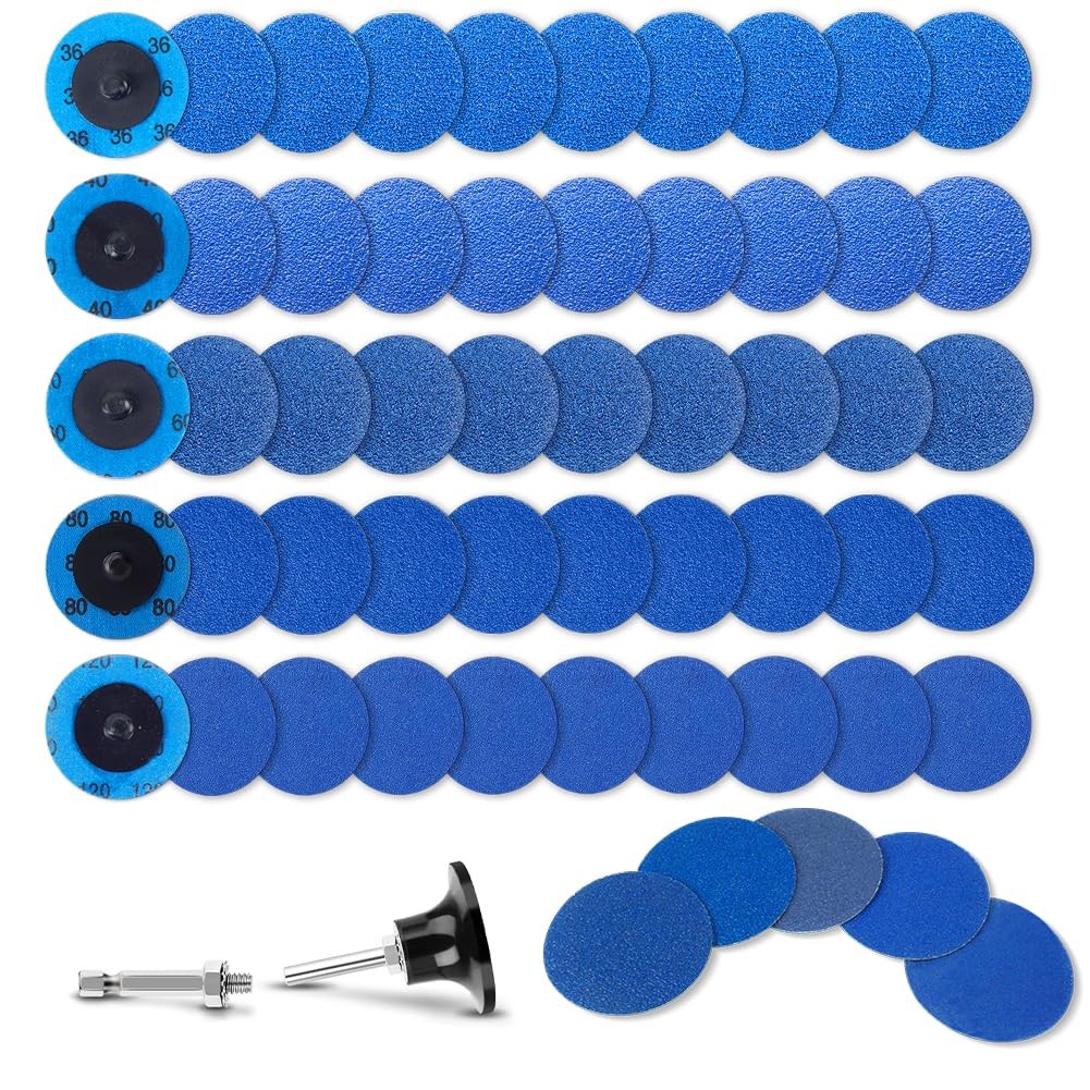 50Pcs 2 inch R-Type Quick Change Zirconia Surface Conditioning 2 inch, Blue