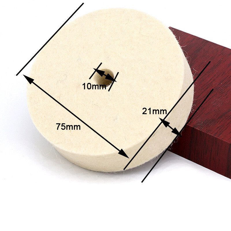 3” 75mm Wool Felt Buffing Polishing Wheel Disc Pad for Bench Grinder Metal Wood