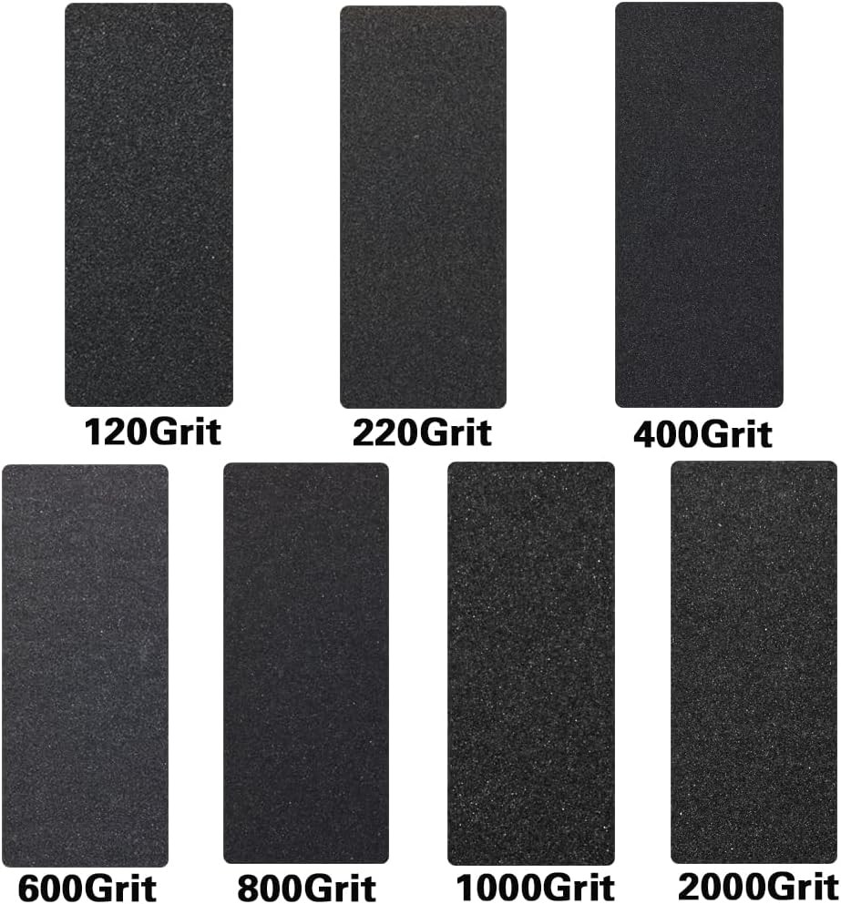 42Pcs Sandpaper Assortment,120/220/400/600/800/1000/2000 Grit, 9 x 3.6 Inch, Wet