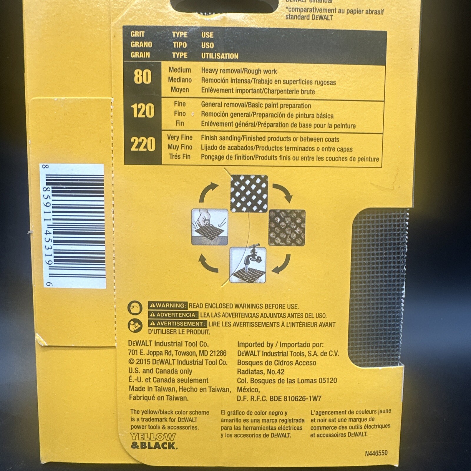 Dewalt Mesh Sandpaper, 4-1/2 in W, 5-1/2 in L, 220 Grit, Very Fine {Wall 2}