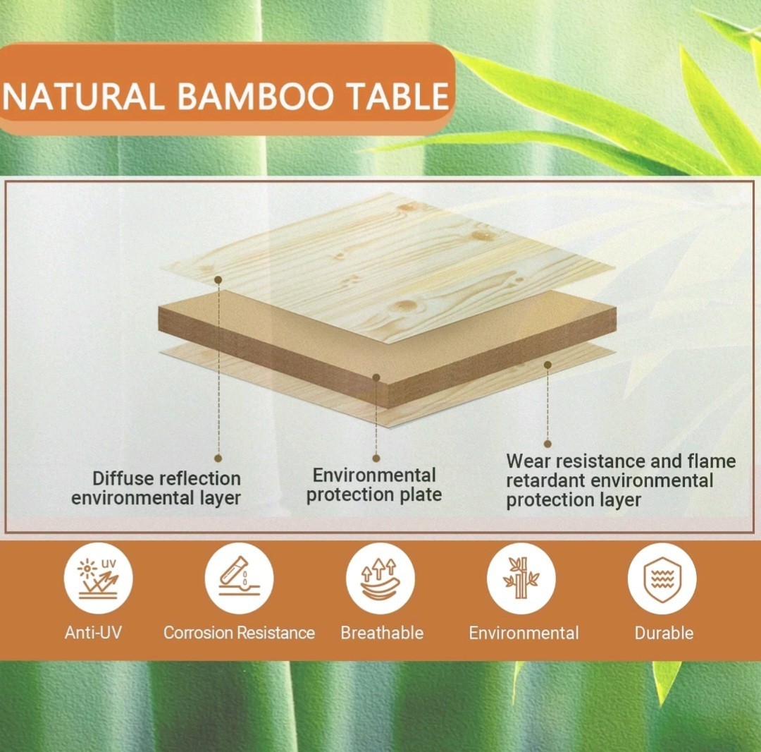 KingCamp Lightweight Stable Bamboo Folding Camping Table Bamboo Outdoor Folding