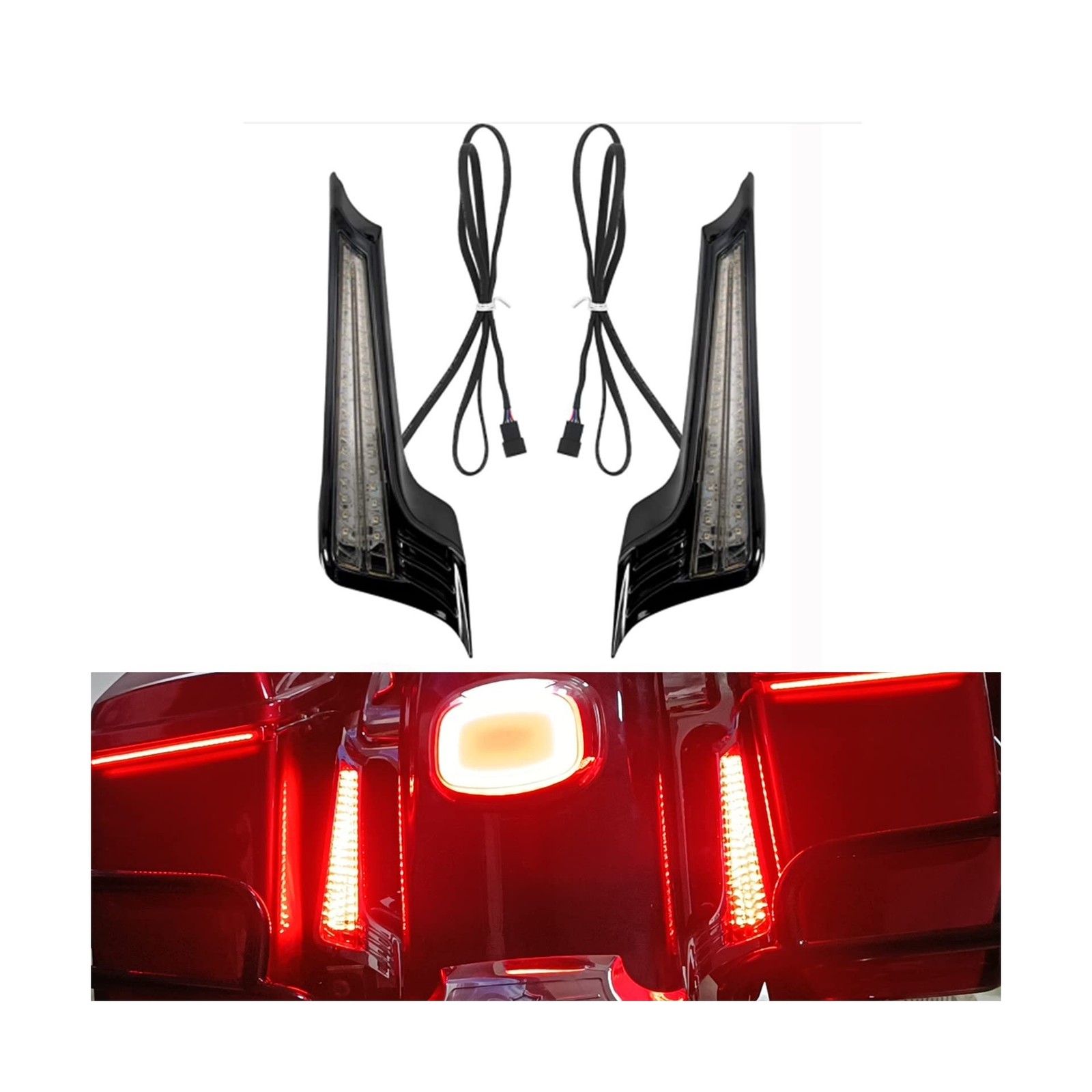 Motorcycle LED Filler Panel Lights Rear Fender Light Turn Signals Running Bra…
