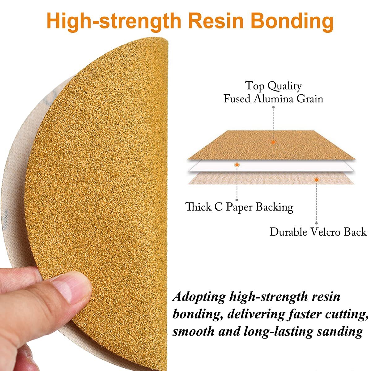 SATC 50PACK 125mm 5 Inch sandpaper Hook and Loop Grip Sanding Discs Grit 800