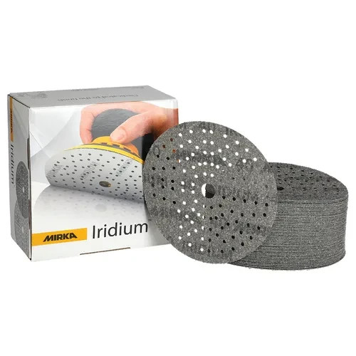 Mirka 6″ Iridium Grip Discs Gray, 24-6Mh (50/Box) (40-1000 Grit)