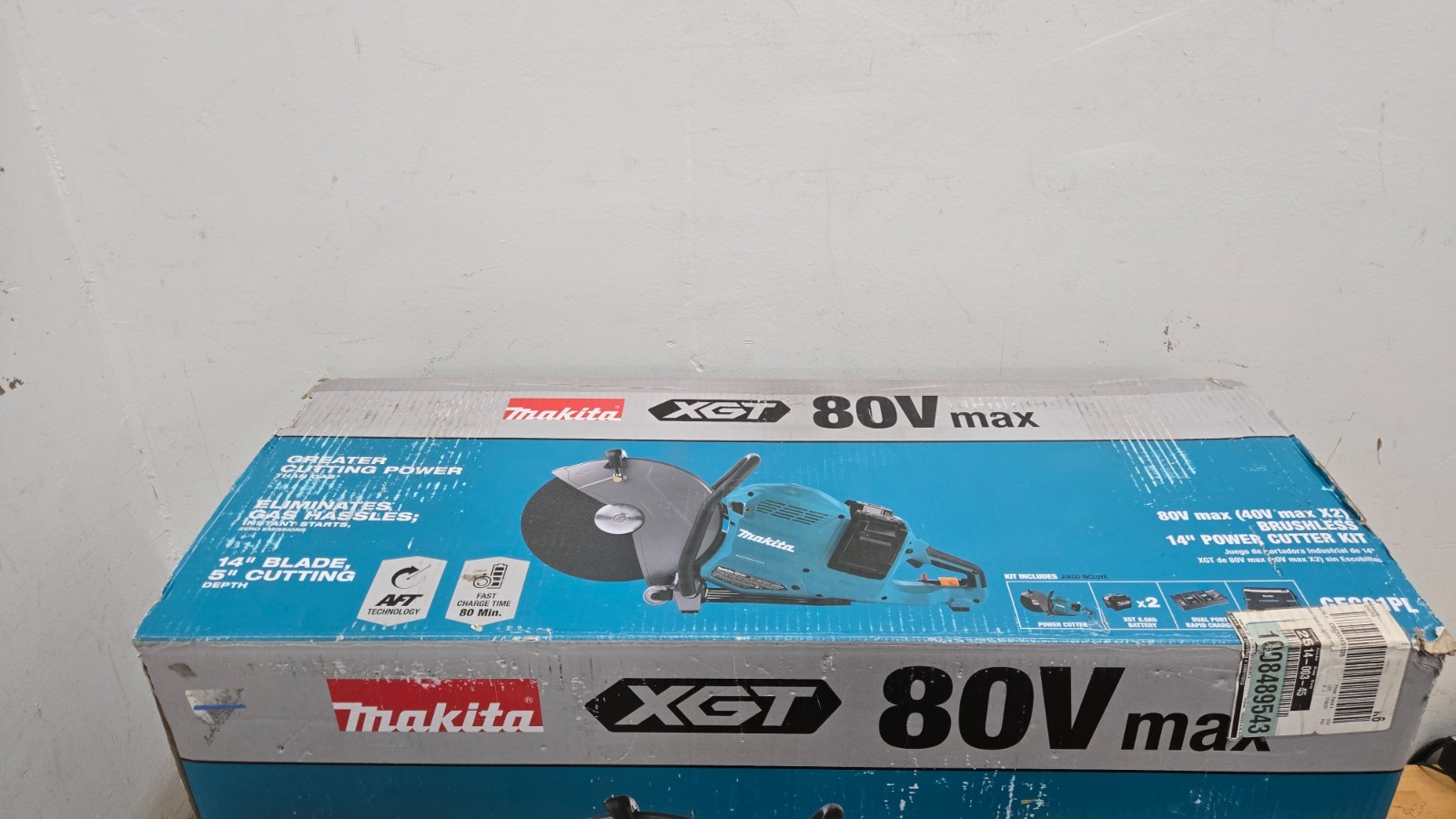 Makita GEC01PL, 80V XGT 14″ Cordless Power Cutter Kit w/ Batteries, Chrgr, Bag