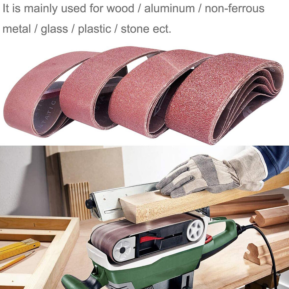 20PCS Belt Sander Sandpaper 3×21 Sanding Belts 40 60 80 120 150 240 400 Grit US