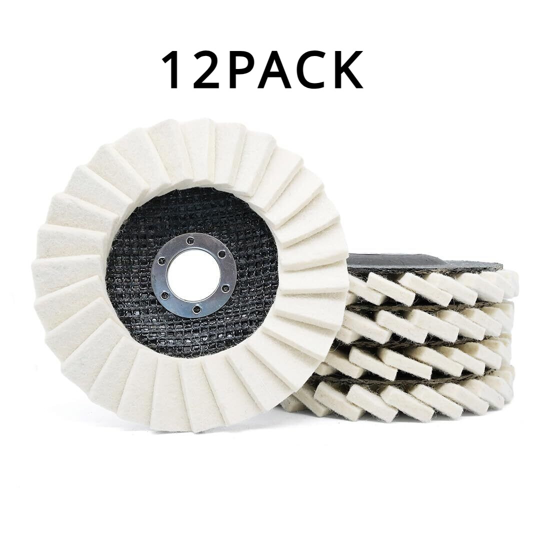 12PACK 4.5/5in Felt Flap Disc Wool Polishing Buffing Wheel Pad for Angle Grinder