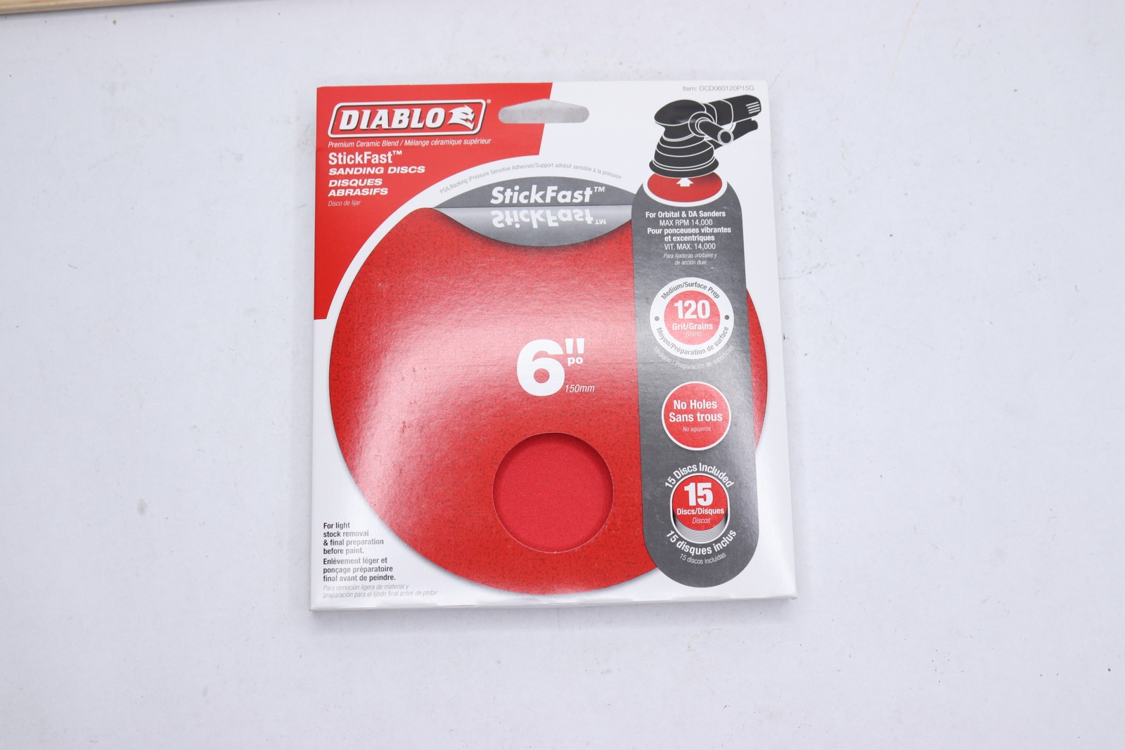 (15-Pk) Diablo ROS Stick Fast Discs 120 Grit DCD060120P15G
