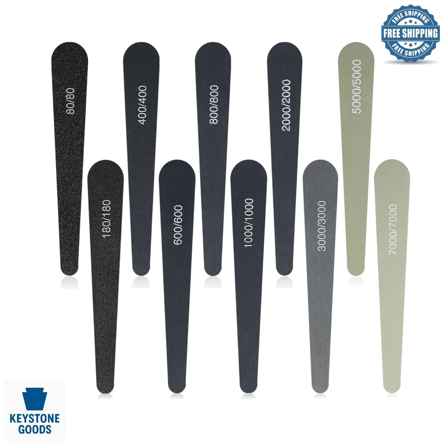 10-Piece Assorted Grit Sanding Sticks for Plastic Models & Crafts