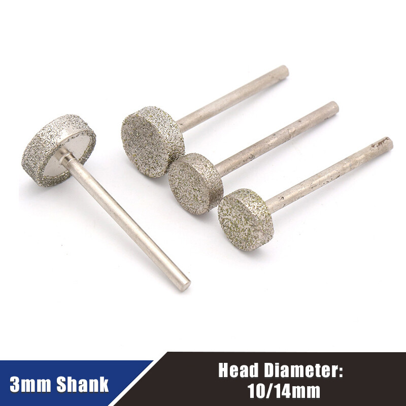 3mm Shank Diamond Grinding Head E Burr Bit Jade Stone Carving Polishing Tools