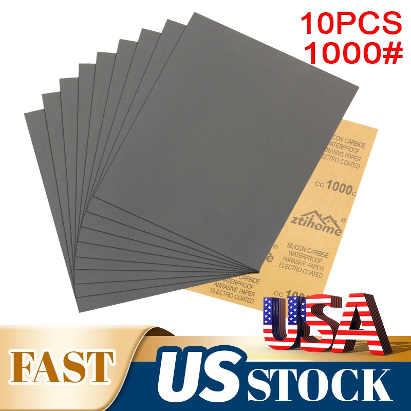 10Pcs Sandpaper Wet Dry 1000 grit 9*11″ Abrasive Sand Paper Sheet Wood Car Metal