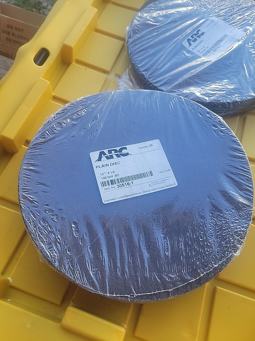 ARC Abrasives 12” Plain Sanding Disc, 30516-1, 25 Per Pack, 120 Grit