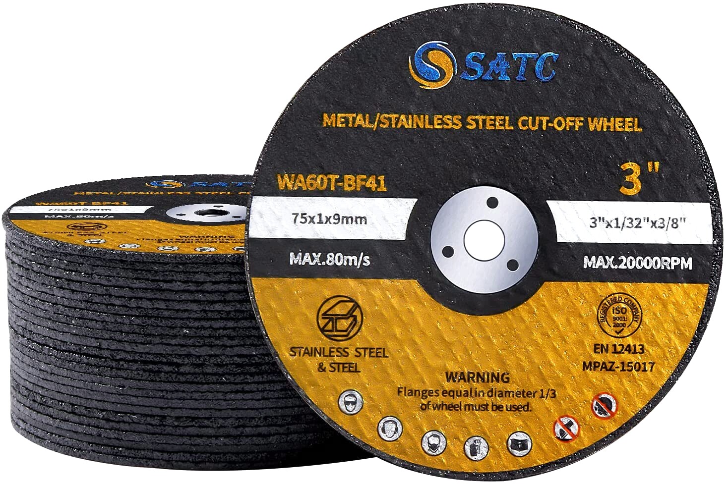 25PC Cut Off Wheels 3 in x1/32″ x 3/8″ Metal Cutting Disc Blade Die Grinder Tool