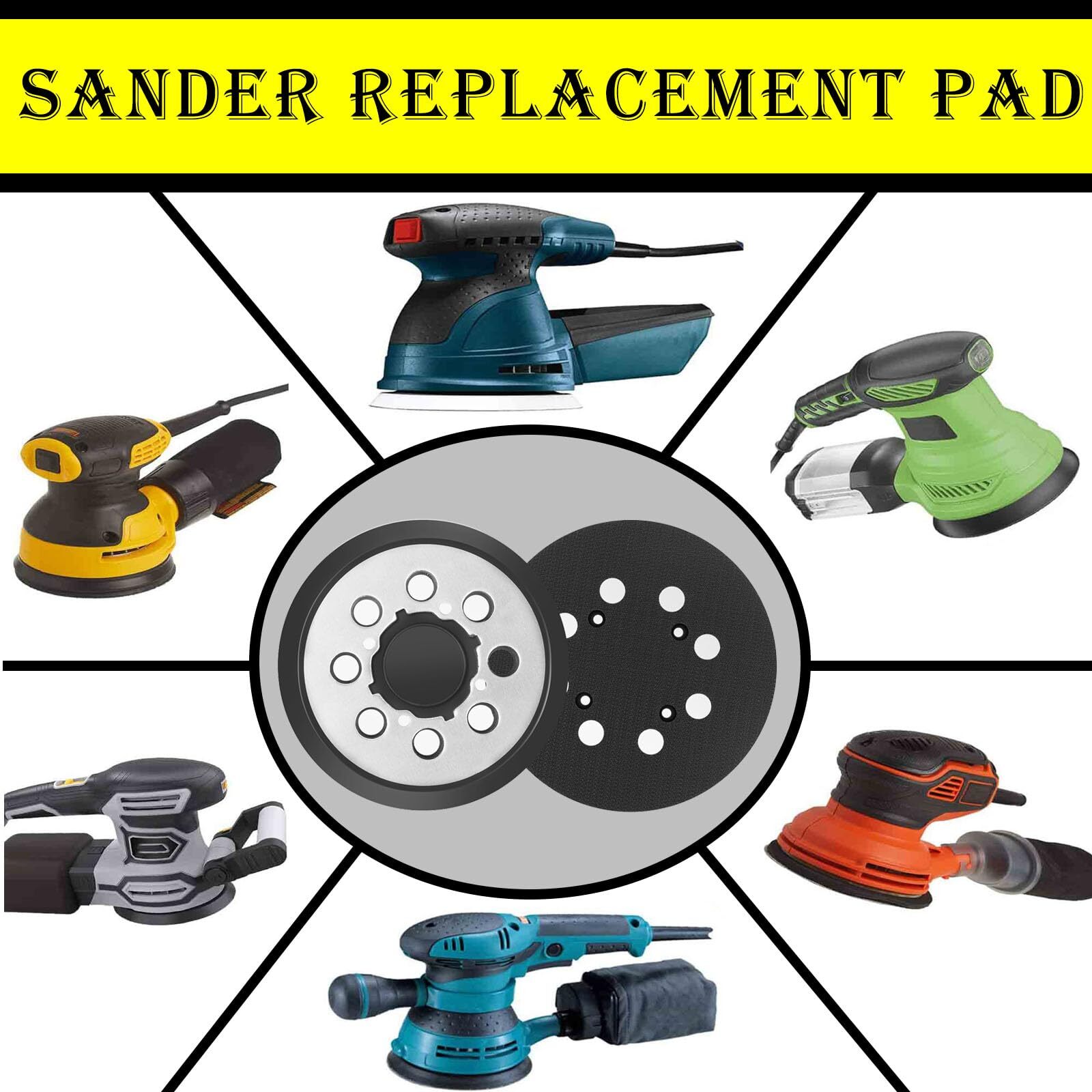 2 Pack Orbital Sander Replacement Pad for DeWalt DWE6421 6421K DWE6423 6423K