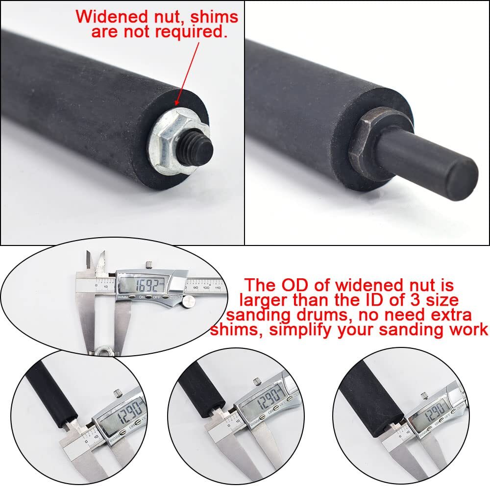 Spindle Sander Adaptor Kit Rubber Sanding Drum Sandpaper Sleeves 80/120 Grit