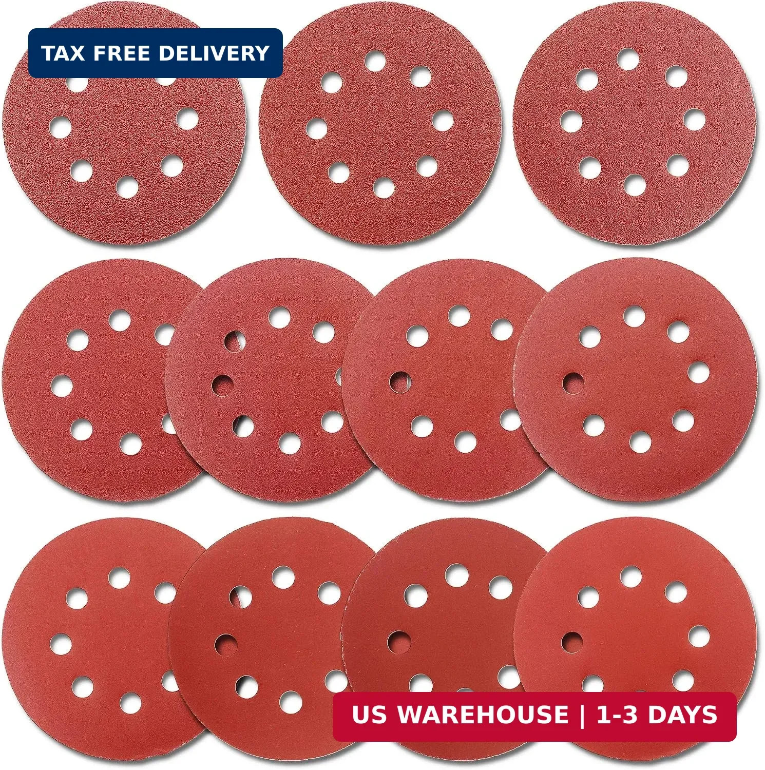 5-Inch Hook and Loop Sanding Discs for Random Orbital Sander, Assorted Sandpaper