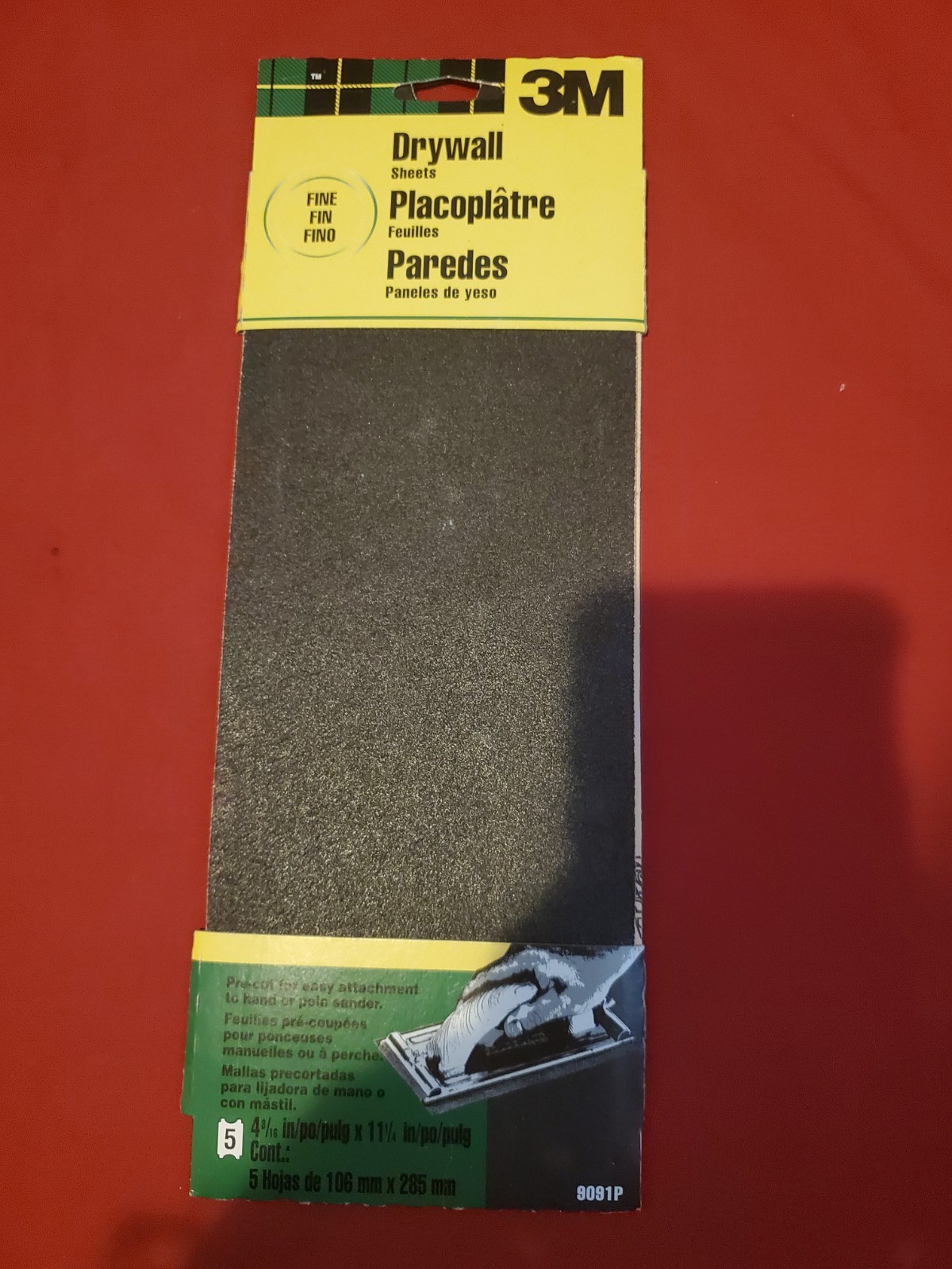 NEW 3M FINE PRECUT DRYWALL 5 SHEETS 9091P