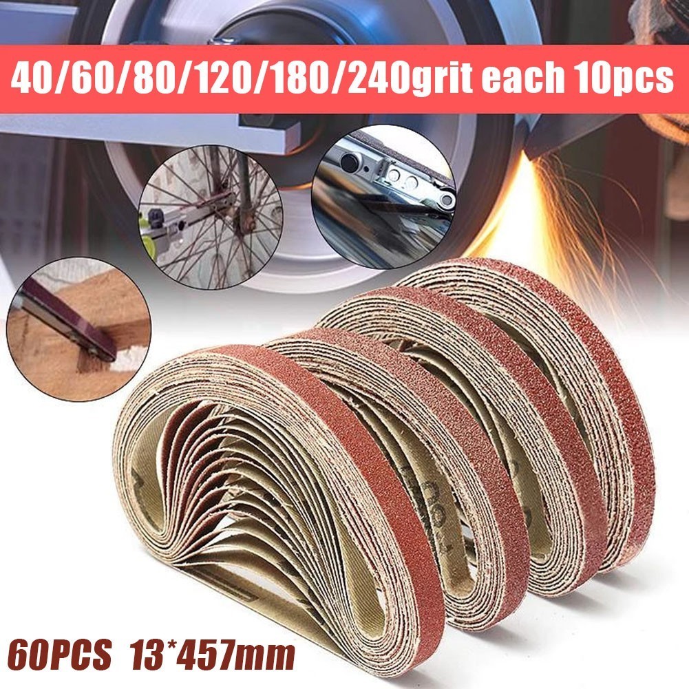 13x 457mm Belt Power Finger File Sander Abrasive Sanding-Belts For Black & Decke