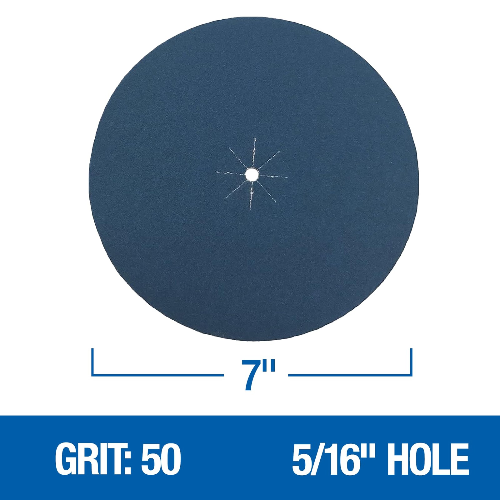 Zirconia Floor Sanding Edger Discs 7″ x 5/16″ Hole Grit 50X 25 Pack