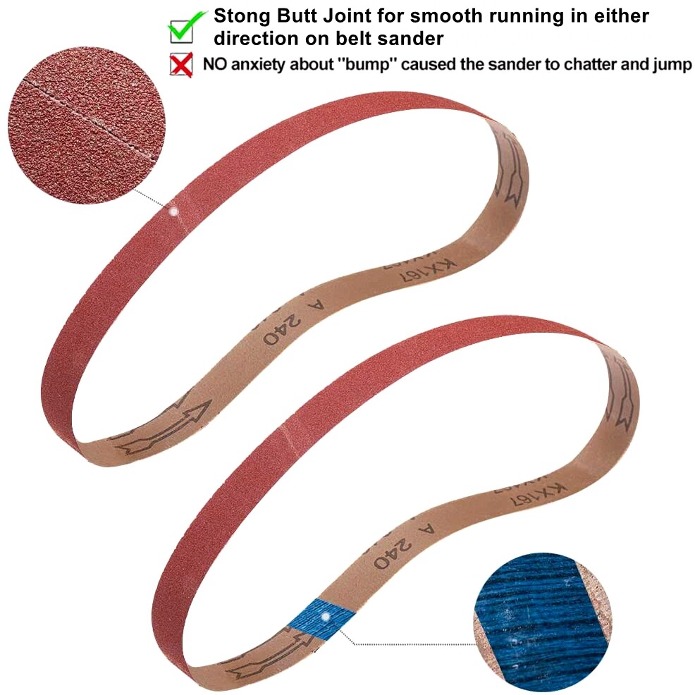 12PCS 1×42 inch Sanding Belts Belt Sander Sandpaper 60 80 120 150 240 400 Grit