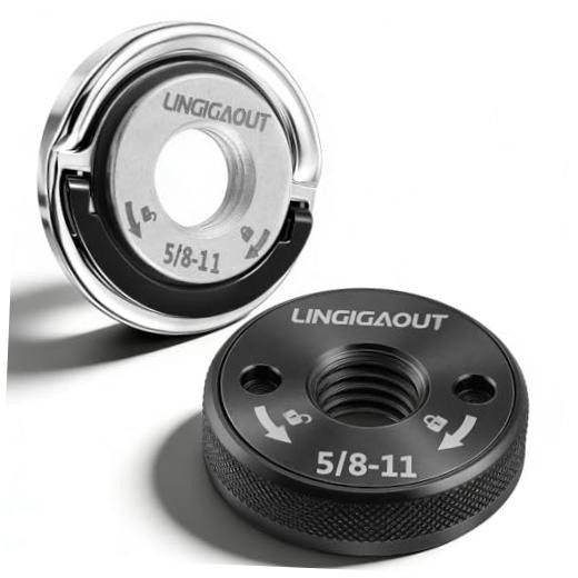 2PCS Angle Grinder Flange Nut with 5/8-11 Inch Thread Metal Grinder Lock Nut