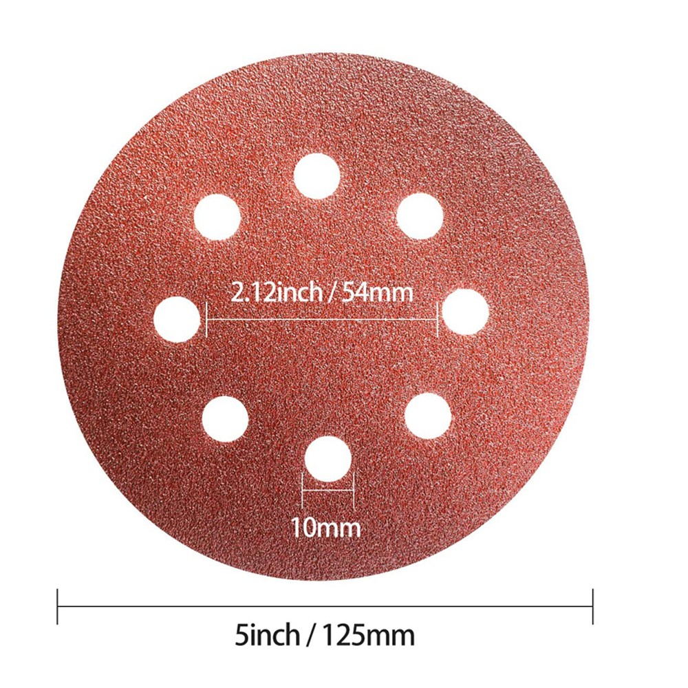100-PACK 5/6 inch Sanding Discs 8-Hole Hook Loop Sander Orbital Sandpaper 40-800
