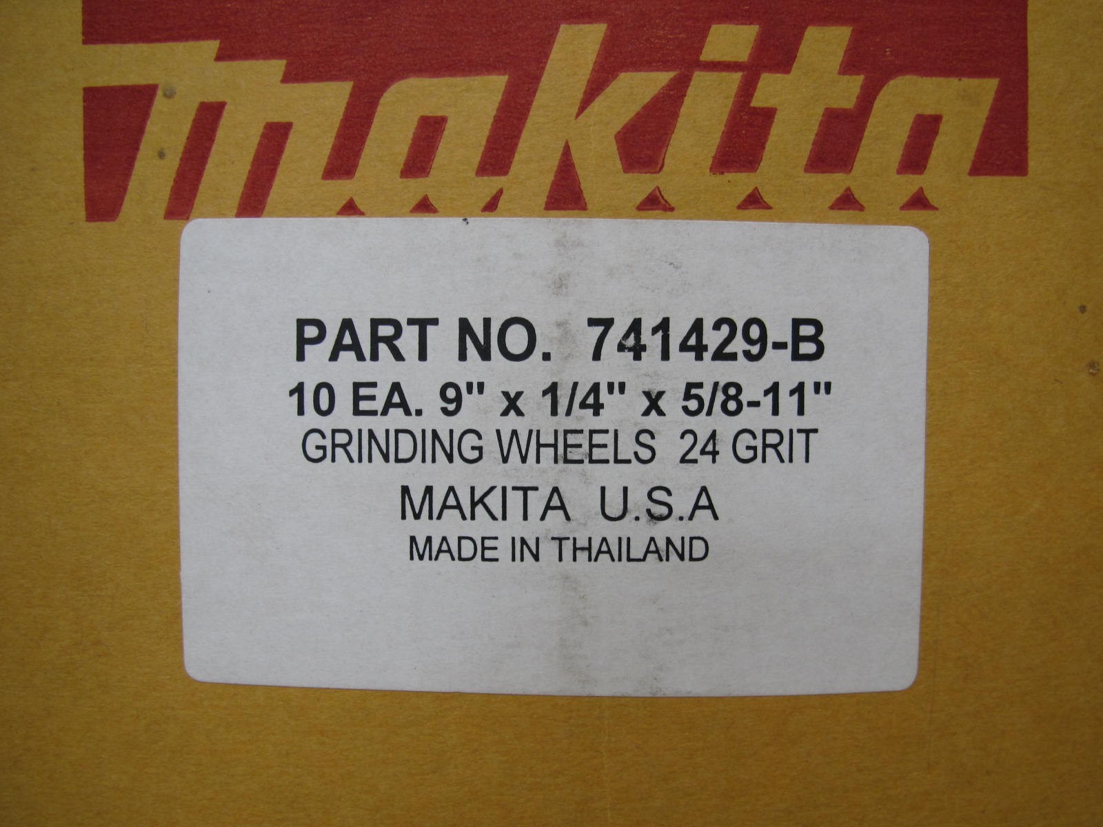 10 x New Makita 741429-B 9″ x 1/4″ x 5/8″-11 24 Grit Hubbed Grinding Wheels