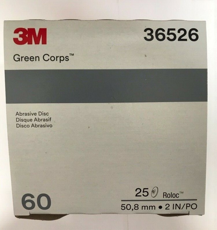 3M Green Corps Roloc Grinding Discs 2″ 60 Grit 3M 36526 replacement for 3M 01397