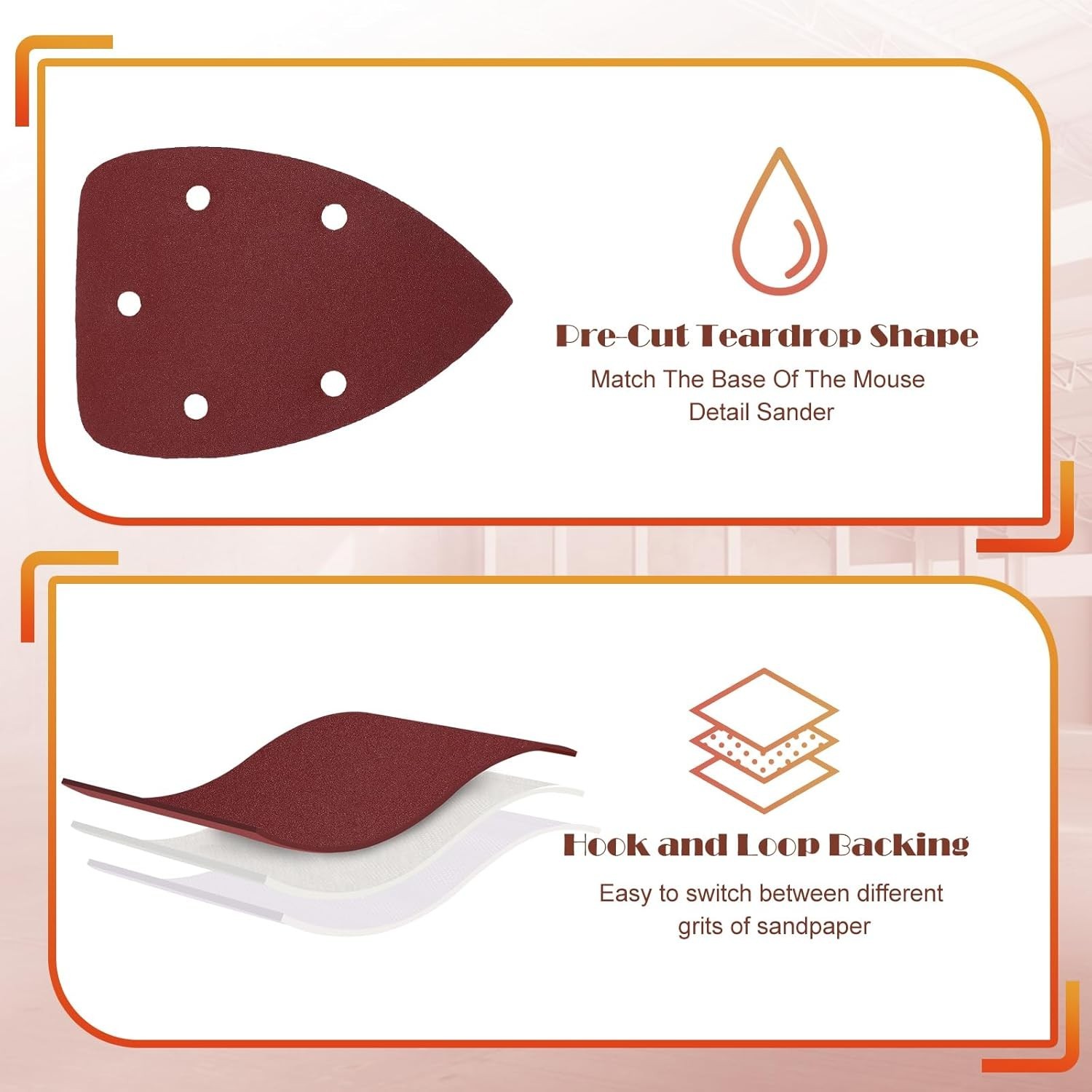 20 Count 320 Grit Detail Sander Sandpaper for Clean and Smooth Wood Finishes
