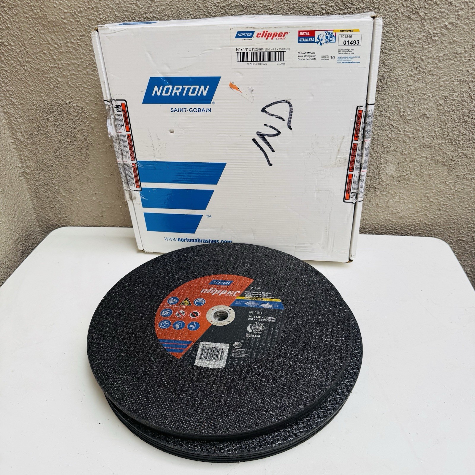 10 Pack – Norton Clipper 14″ X 1″ X 1/8″ Alu Oxide Classic Cut-Off 70184601493