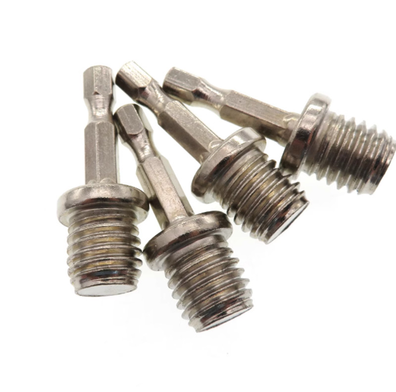 M10 M14 Thread to Power Drill Adapter 1/4″ Hex Shank for Polishing Backing Pads