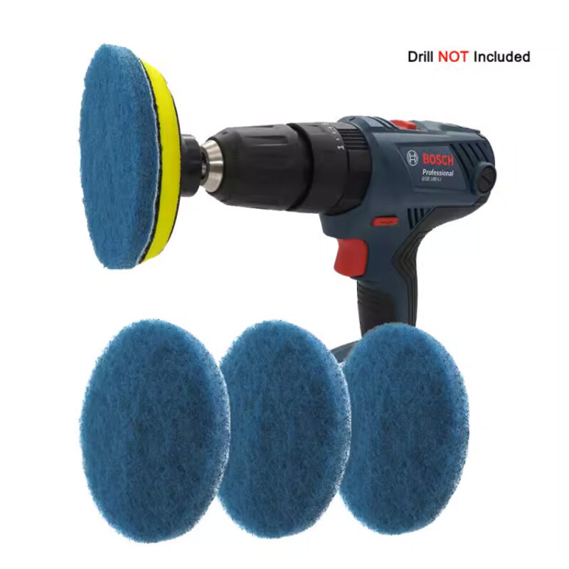 100mm Nylon Fiber Scouring Pads Hook & Loop Abrasive Cleaning Pads 240-3000 Grit