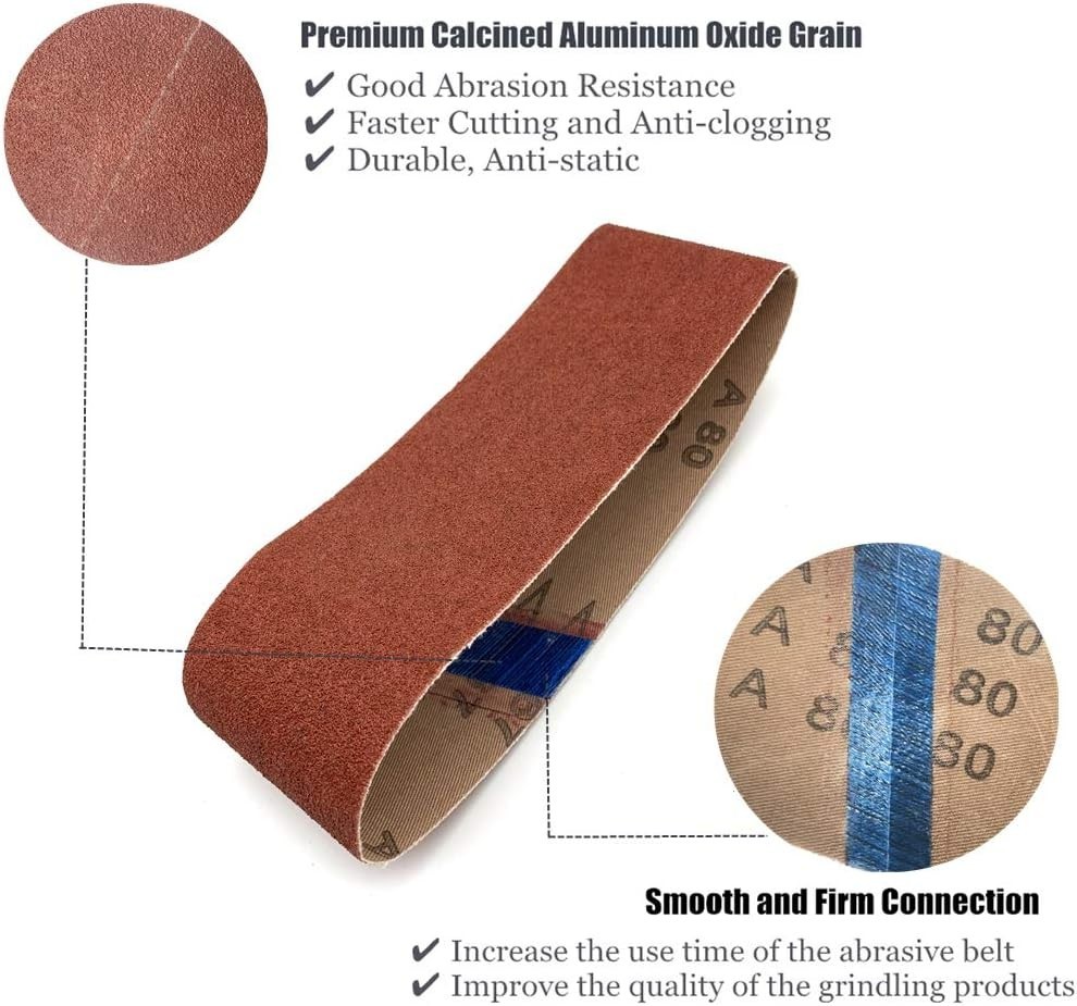 Aluminum Oxide Sanding Belts Variety Pack