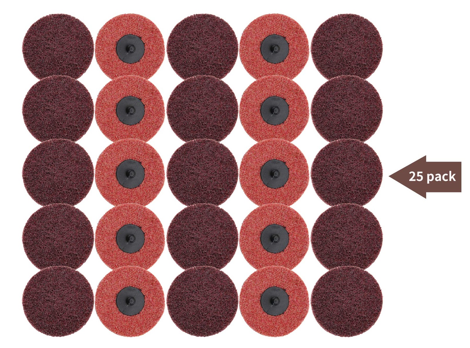 3 Inch Surface Conditioning Sanding Disc 25 PCS TypeR Quick Change Red Med