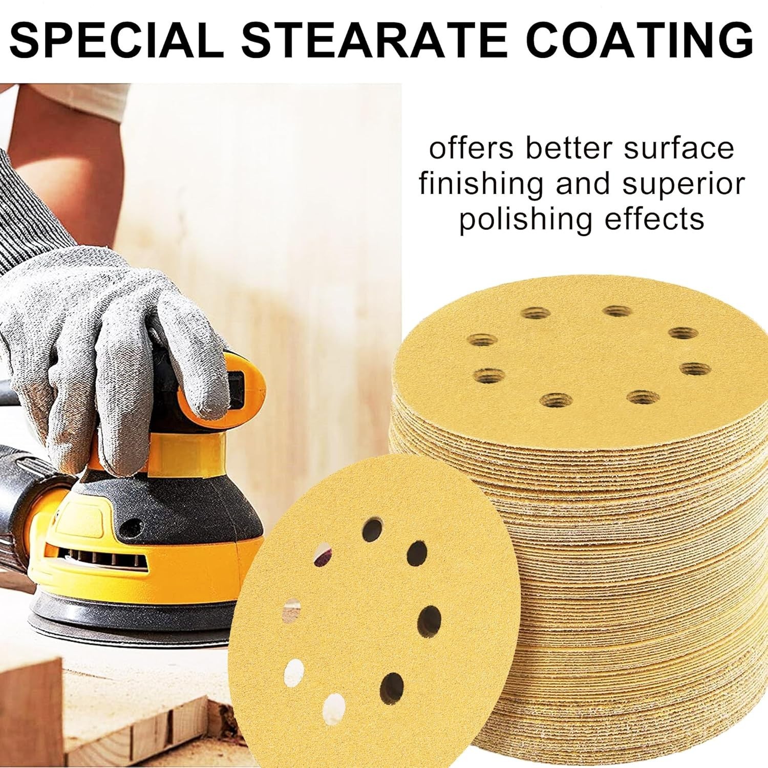 110 PCS 5 Inch 8 Hole Sanding Disc, 60 80 120 150 180 220 320 400 600 800 100…