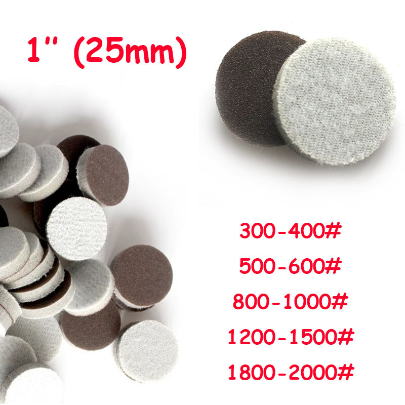 1 Inch（25mm）300 Grit – 2000 Grit Hook & Loop Sponge Sandpaper Red Sanding Discs