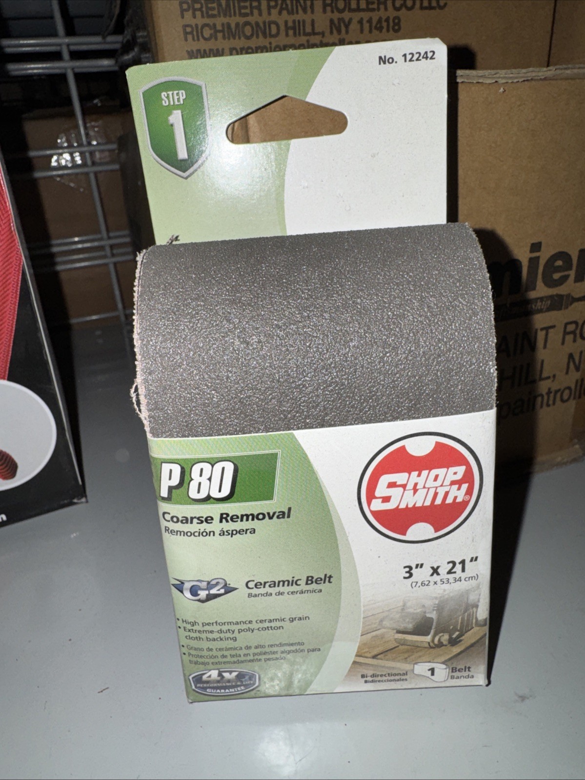 Shopsmith 12242 21 in. L X 3 in. W Ceramic Sanding Belt 80 Grit Medium