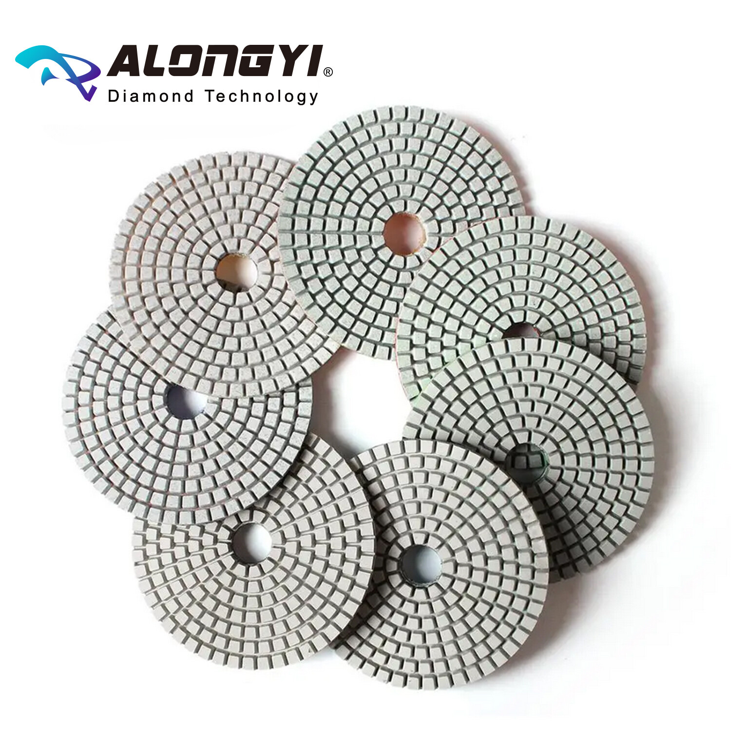 7PCS Diamond Polishing Pads4″Wet Dry Granite Concrete Marble Glass Stone Sanding