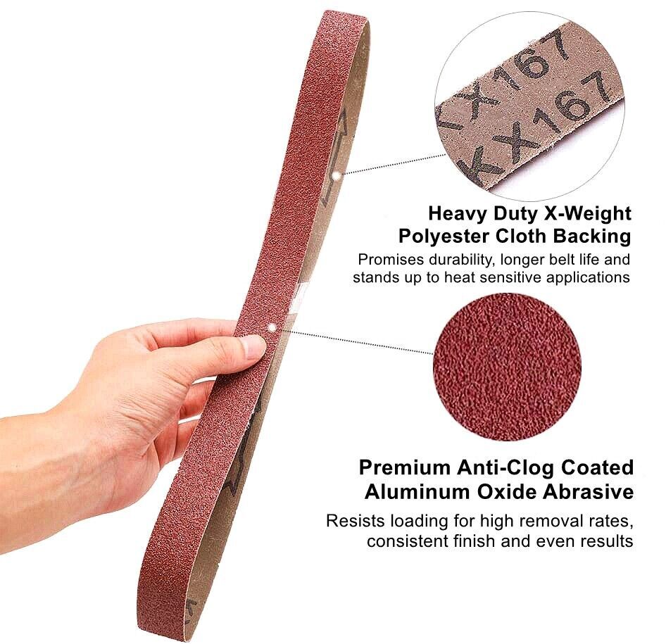 12PCS Sanding Belts 1×42 inch Sander Belt Sandpaper 60 80 120 150 240 400 Grit